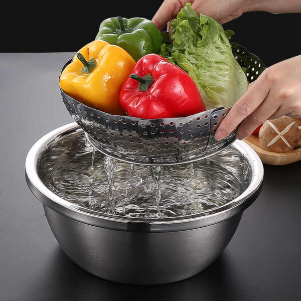 Stainless Steel Vegetable Steamer Basket - Image 3